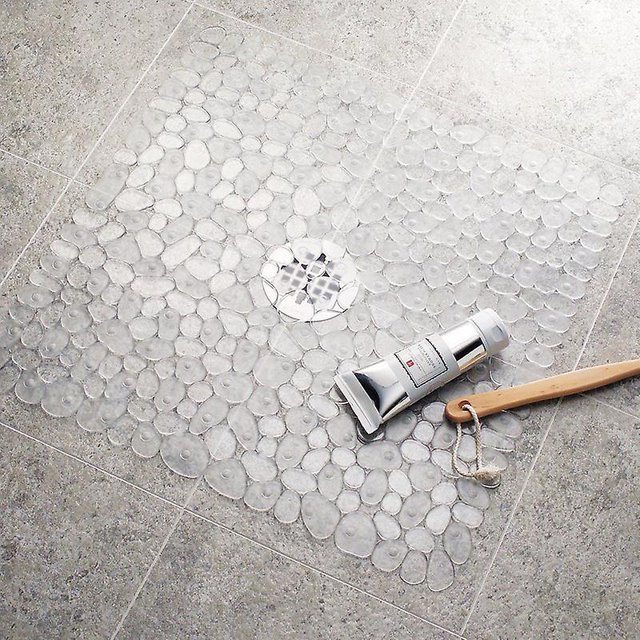 1 alfombrilla de baño de seguridad antideslizante extralarga y transparente de 54 x 54 cm con ventosa
