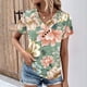 thumbnail image 1 of Fiudx Ofertas Flash Artículos En Oferta Top de Manga Corta Plisado con Cuello En V y Estampado Floral Informal de Moda para Mujer, 1 of 6