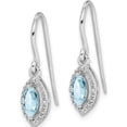 thumbnail image 2 of Sterling Silver Rhodium-Plated Diamond And Aquamarine Earrings (21 X 6) Made In India qe9951aq, 2 of 5