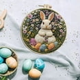 thumbnail image 2 of YWIYIUD 1PC DIY Punch Needle Kits Cute Cartoon Happy Easter Rabbit and Eggs Embroidery Punch Needle Craft with Hoop for Beginners for Festival and Decoration Craft Lovers and Home Decor 6inch, 2 of 4