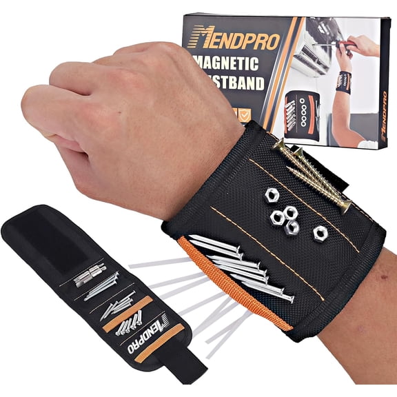 Magnetic Wristband for Tools, Screws, Nails, and Drill Bits, 15 Strong Magnets, 1 Pack
