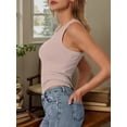 thumbnail image 3 of Crew Neck Tank Tops for Women Stretch Camisole Shirts, 3 of 5