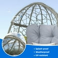 thumbnail image 4 of Dextrus Outdoor Rocking Wicker Egg Chair with Cushioned Comfort, 250lb Capacity, Light Grey, 4 of 10