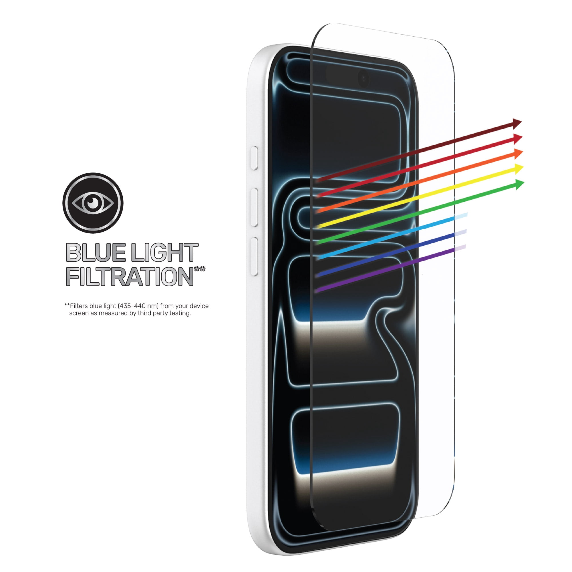 DuraGlass DefenseTech Glass Screen Protector with Blue Light Filter for iPhone 18 Pro / 17 Pro with Easy Application Tray
