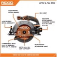 thumbnail image 2 of Sierra Circular RIDGID R8655B Inalámbrica 18V con Disco de 6.5", 2 of 8