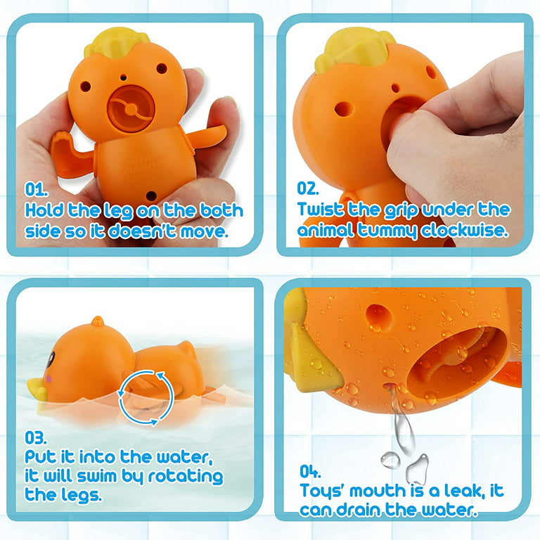 KINDIARY Baby Bath Toy, Kids Magnetic Fishing Pool Toys Game, Wind-Up  Swimming Whales, Suitable for bathrooms and Swimming Pools, Perfect  Education