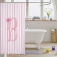 thumbnail image 3 of Manfei Pink Letter Print B Shower Curtain 72Wx72L,Pink Cute Bowknot Bathroom Curtain, 3 of 5