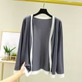 thumbnail image 2 of Chbgutlmr Womens Tops Long Sleeve Open Front Color Block Lightweight Sun Protection Shirts for Outdoor Active, 2 of 3