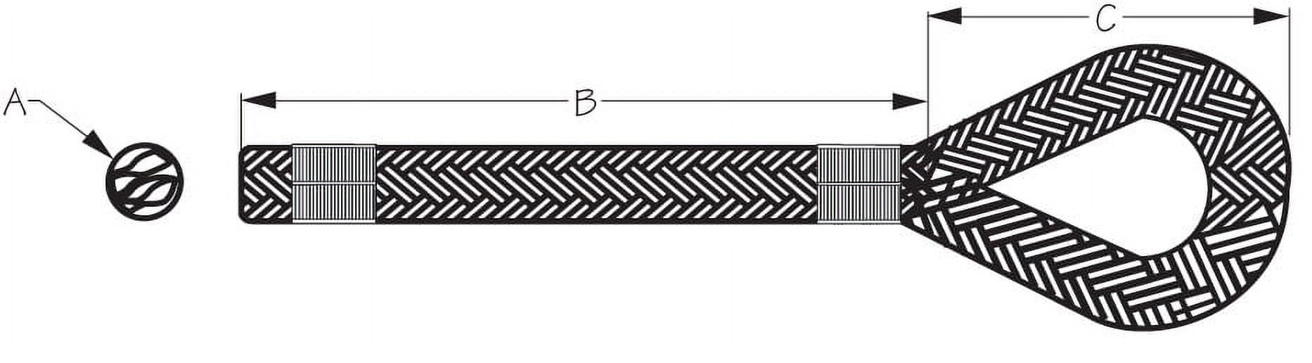 Dog Line Double Braid Nylon LINE 3/8"X20' BLUE (302110020BL-1 Dock Lines 3/8