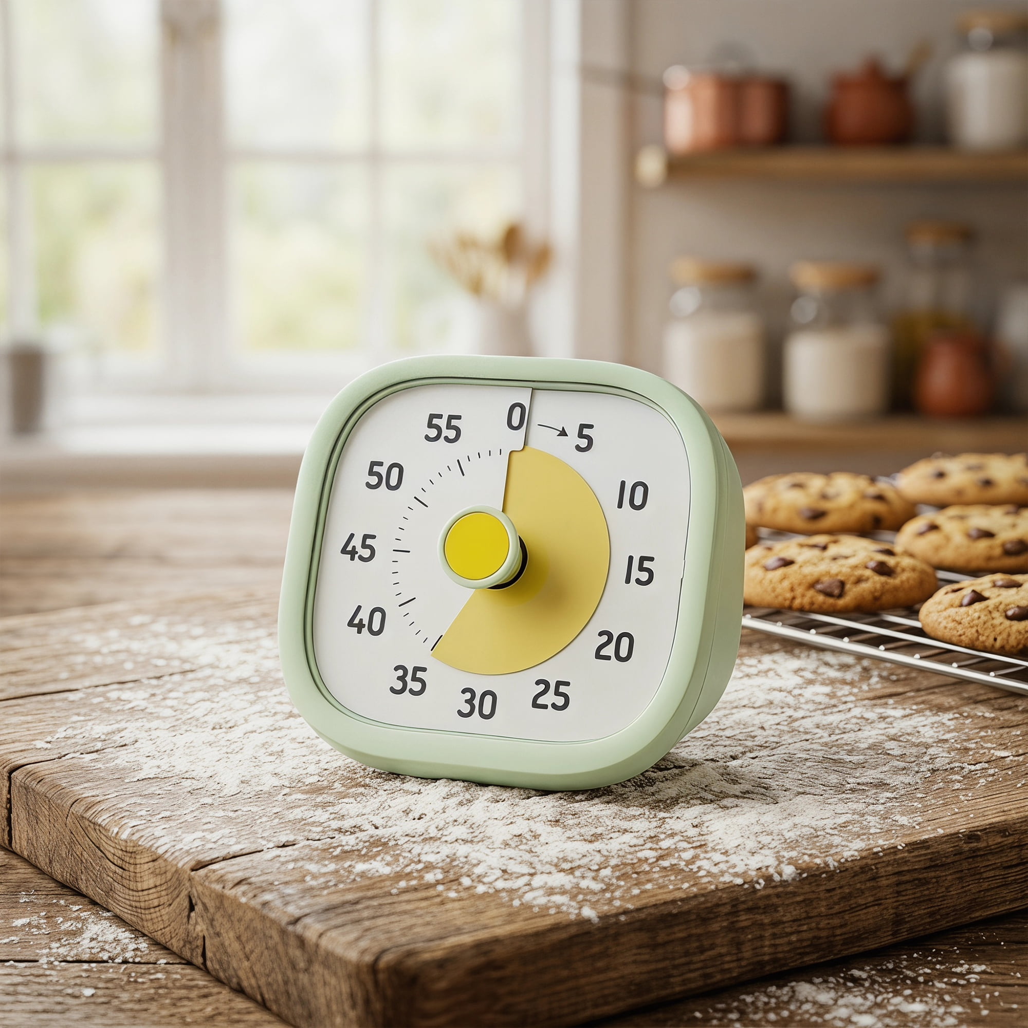 Unique Bargains 60 Minute Kitchen Digital Visual Timer with Loud Alarm Green