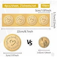thumbnail image 2 of 25 Sheet 2" Heart Gold Foil Envelopes Stickers Self Adhesive Wreath Golden Certificate Awards Seals Serrated Edge 100Pcs Vintage Round Embossing Seal Labels for Wedding Birthday Graduation Invitation, 2 of 8