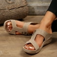 thumbnail image 6 of Summer Sandals for Women Wedge Open Toe Slip-on Slipper Casual Summer Shoes Casual Comfortable Belt Buckle Breathable Low Heel Sandals Women Beach Shoes, 6 of 9
