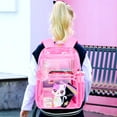 thumbnail image 3 of AGSDON 3PCS Kids Clear Backpack, Girls Transparent Bookbag Heavy Duty, Pink Cat See Through School Bag for Elementary Preschool, 3 of 9