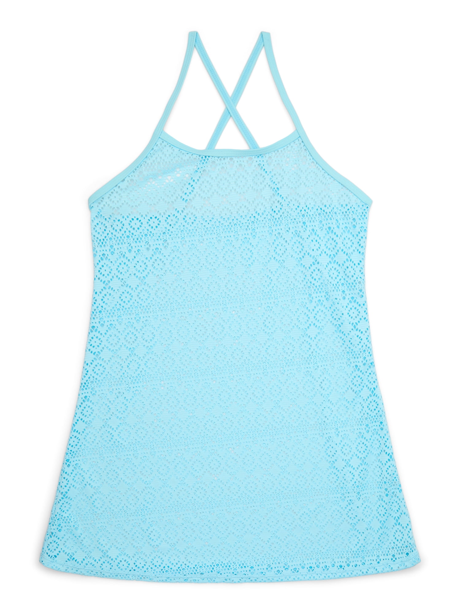 Wonder Nation Girls One-Piece Swimsuit and Cover Up Dress, 2-Piece, Sizes 4-18