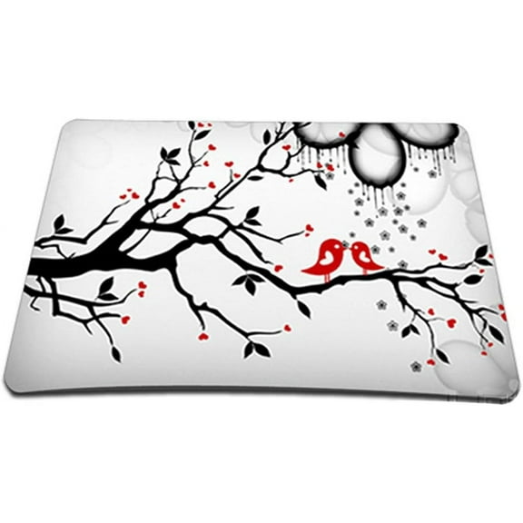 Love Birds Colored 1 X Standard 7 x 9 Rectangle Non - Slip Rubber Mouse Pad