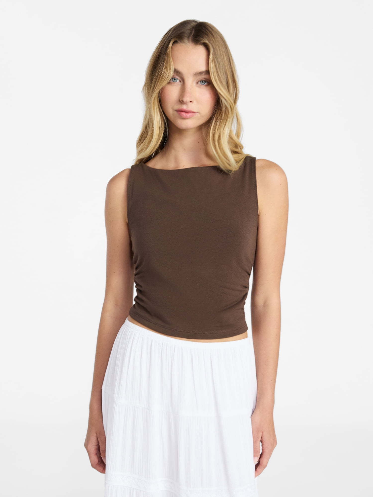 新品VIVIANO Asymmetric Cami Top studios No Boundaries Asymmetrical Hem Cami, Women's - Walmart.com