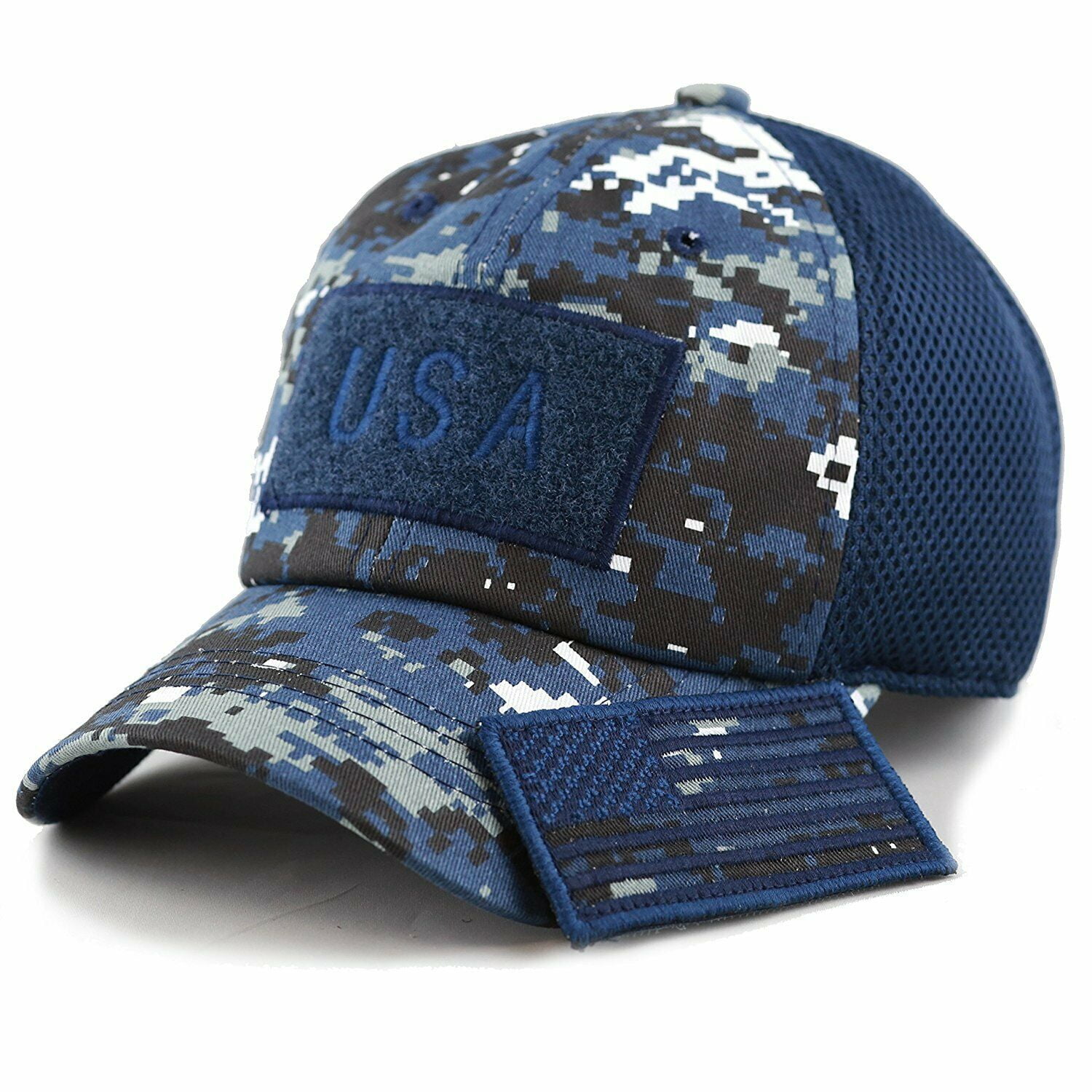 US Military Cap American FLAG Hat Detachable Baseball Mesh Tactical