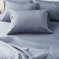 thumbnail image 3 of Hotel Style 1200 Thread Count Cotton Rich 6-Piece Sheet Set, Blue Linen, King, 3 of 7