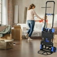 thumbnail image 7 of Yeshouse 2 in 1 Folding Hand Truck Dolly with Folding Basket, 330LBS Capacity Carts with Wheels Platform Truck, with 4 Wheels and Retractable Handle(Blue), 7 of 7