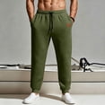 thumbnail image 3 of Men Waffle Jogger Pants Drawstring Elastic Waist Sweatpants with Pocket,Casual Comfy Home Outdoor or Sports Daily Wear,Green,XXL, 3 of 9