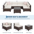 thumbnail image 2 of Senfot 7-Piece Outdoor Patio Furniture Sofa Set, Sturdy Steel Frame, Modular Sectional Couch for Backyard Garden Poolside Lawn Brown+Beige, 2 of 7