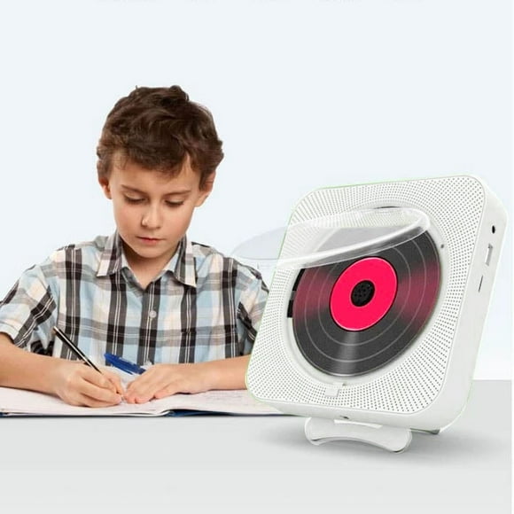 Reproductor de cd portátil, reproductor de cd con altavoces 2 modos montaje en ascritorio reproductor de música de cd portátil para el hogar recargable