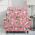 thumbnail image 2 of Renewold Santa Claus Snowman Pink Stretch Recliner Chair Cover Washable Couch Cover Recliner 4 Pieces Polyester Spandex Reclining Slipcover Furniture Protector for Christmas Decor, 2 of 8