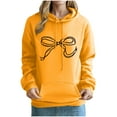 thumbnail image 2 of DPTALR George Women's Long Sleeve Printed Hooded Sweatshirt,Yellow,Size XXL, 2 of 6
