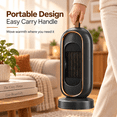 thumbnail image 3 of Space Heater 1300W Portable PTC Ceramic Electric Heater, Quiet Tower Heater with 240 Min Timer, Tip-Over & Overheat Protection, Office Bedroom, Black, 3 of 8