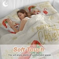 thumbnail image 4 of Merry Christmas Comforter Set Queen Size, Red Santa Claus Leaf Winter Snowflake Linen Soft Bedding Set for Man Woman, 4 Pieces Duvet Cover Set with Fitted Sheet, 2 Pillowcases, 4 of 9
