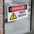 thumbnail image 3 of (2 Pack) Deep Water OSHA Danger Sign 18 Inch X 12 Inch Vinyl Label Decal Sticker Weather Resistant, UV Protected for Workplace, Business, and Construction Site, Made in the USA, 3 of 6