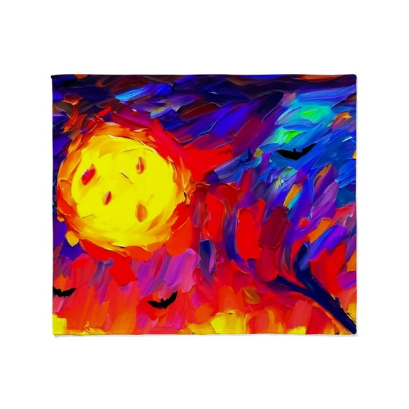 CafePress - Halloween Modern Abstract Oil Painting - Soft Fleece Throw Blanket, 50"x60" for All Ages