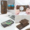 thumbnail image 4 of Dteck Magnetic Detachable Wallet Case for Samsung Galaxy A15,Luxury Leather 2 in 1 Case Compatible with Mag Safe Card Slot Pocket Stand Shockproof Cover for Galaxy A15 5G,Brown, 4 of 5