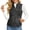 Animal Print, variant on Leopard Print Women's Quilted Vest with Zipper Pockets, Lightweight Elastic Polyester Padded Vest for Winter Outdoor Daily Wear