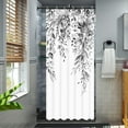 thumbnail image 5 of Stall Gray and White Eucalyptus Shower Curtain Watercolor Grey Floral Plant Leaf Shower Curtains for Bathroom Botanical Flower Waterproof Fabric Bath Curtain Decor (Black, 36'''' x 72''''), 5 of 6