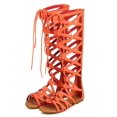 thumbnail image 5 of Soda DB90 Women Nubuck Open Toe Criss Cross Knee High Gladiator Sandal, 5 of 5