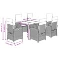 thumbnail image 2 of vidaXL 7 Piece Garden Dining Set with Cushions Black Poly Rattan, 2 of 7