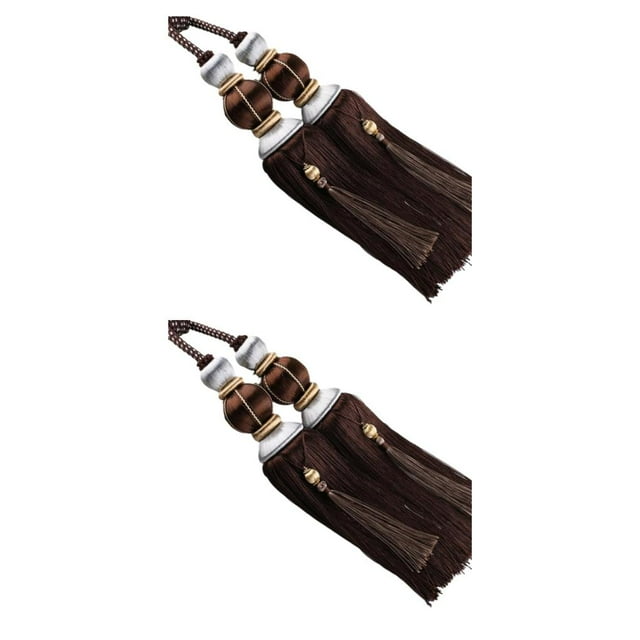 Baohd 2pcs High Curtain Tassel Easy To And Excellent Decor For Wide Application Polyester Curtain Tiebacks Hanging High dark coffee 2Set