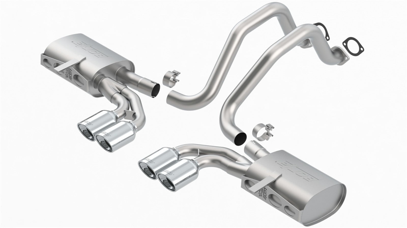 BORLA EXHAUST 140427 97-04 CORVETTE C5/ZO6 5.7L V8 /M RWD 2DR SPLIT REAR C-BACK SYSTEM, S-TYPE II