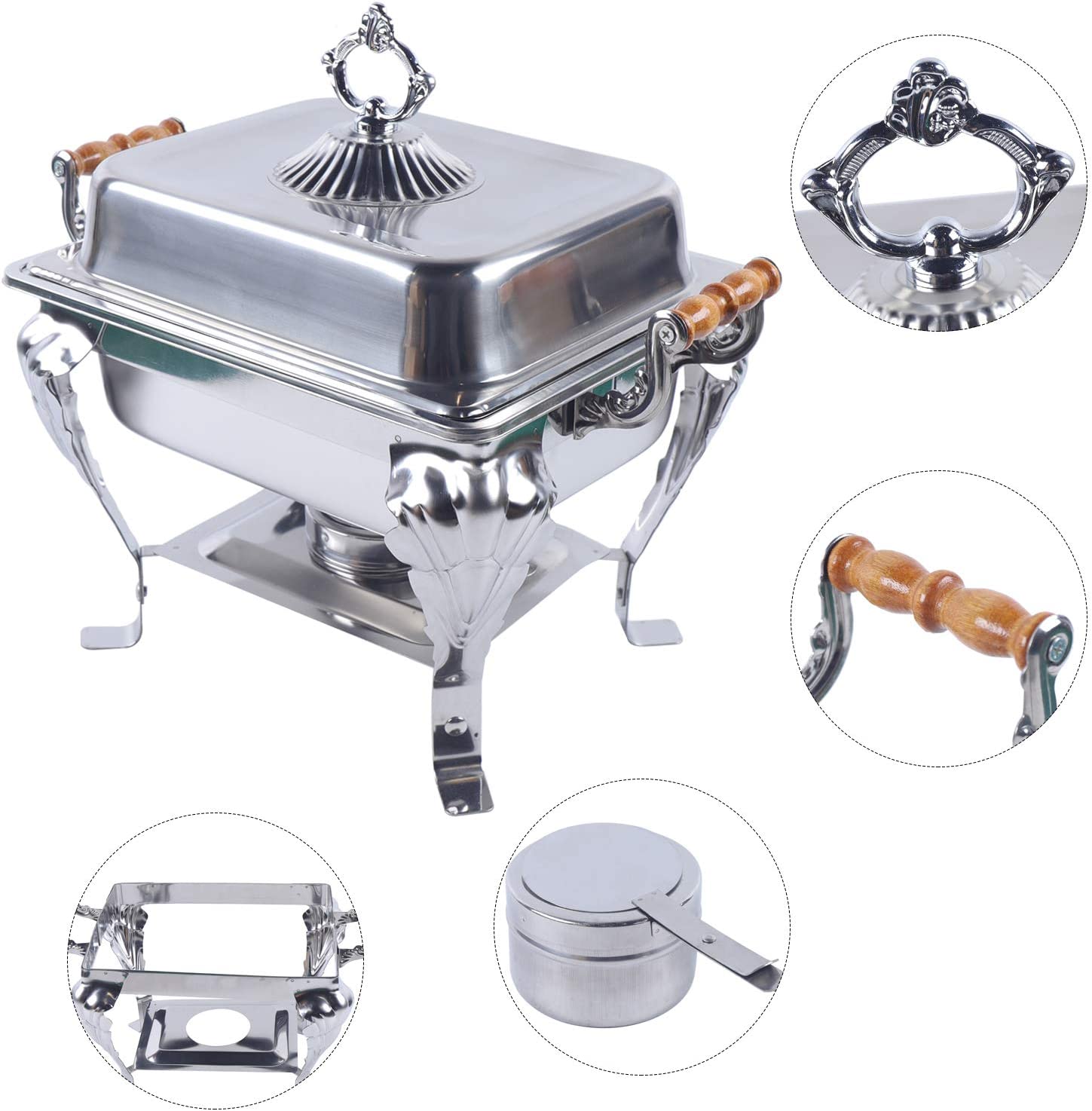 Buy SOGA Stainless Steel Square Chafing Dish Tray Buffet Cater