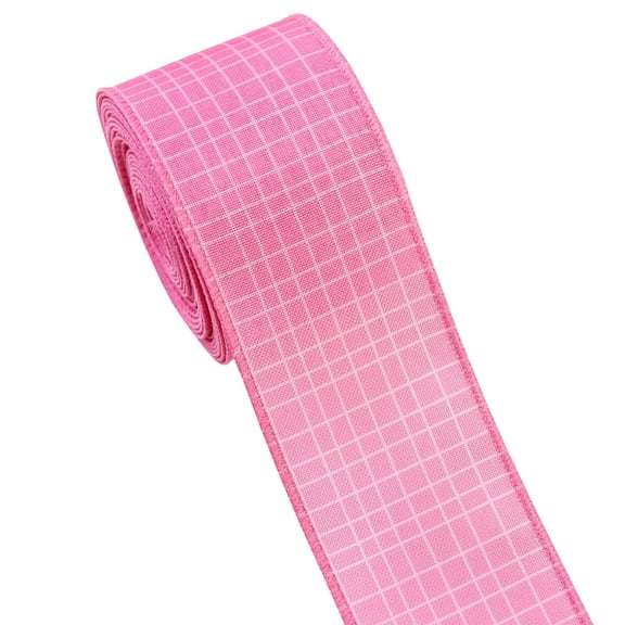 ZMKIAG Easter Pastel Color Buffalo Plaids Wired Edge Ribbons - 1 Roll, 5 Yards x 2.5 Inches, Plaids Patterns Gift Wrapping Ribbon for Easter DIY Crafts, Bow Making, Wreath, Spring Party Decorations