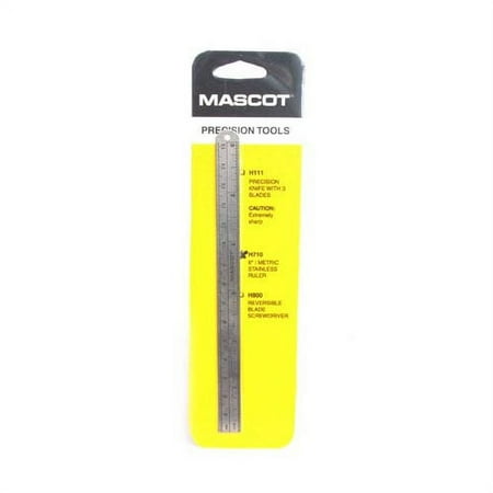 6" Metric & Eng Scale Metal Ruler Multi-Colored