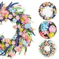 thumbnail image 4 of Spring Summer Colorful Flower Wreath for Front Door,Lavender Flowers Wreath for Home Decor, Colorful Flowers with Green Leaves, 4 of 7