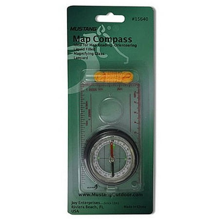 Compass Map Measure Joy Enterprises FP15640 Fury Mustang Map Compass with Magnifier, 4.25 x 2.35