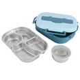 thumbnail image 4 of Portable Bento Box, Lunch Box, 300ml Soup Bowl Capacity Food Storage Container For Family Meals Canteens Classroom Lunches Office Meals 4-Grid Lunch Box With Soup Bowl: Blue, 4 of 8