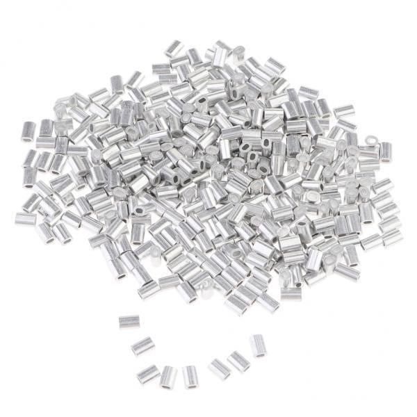 2-3 del paquete Pesca Single Barrel Aluminio Crimp Aparejos Conector 1mm 2 piezas shamjiam Crimpado de aluminio para pesca