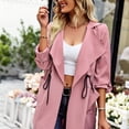 thumbnail image 4 of Abrigo De Solapa Clásico Abrigo Clásico Chaqueta Informal Chaqueta De Abrigo Clásico Abrigo De Solapa Clásico Cordón Botón Inverso Diseño Cómodo Abrigo De Mujer Para El ANGGREK Rosa L, 4 of 8