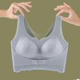 thumbnail image 1 of Ropa interior de talla grande con realce de pecho, sujetador deportivo fino sin costuras con hebilla frontal, inalámbrico, bonito sujetador pequeño con pecho grande en la espalda, 1 of 5