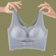 thumbnail image 1 of Ropa interior de talla grande con realce de pecho, sujetador deportivo fino sin costuras con hebilla frontal, inalámbrico, bonito sujetador pequeño con pecho grande en la espalda, 1 of 5