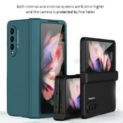 Samsung Galaxy Z Fold 3 5G Case with Tempered Glass Screen Protector, Dteck Ultra Thin Full Protection Cover Hard PC Anti-Scratch Shockproof Protective Phone Case for Samsung Galaxy Z Fold 3, Clear